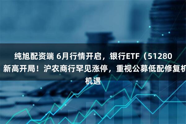 纯旭配资端 6月行情开启，银行ETF（512800）新高开局！沪农商行罕见涨停，重视公募低配修复机遇