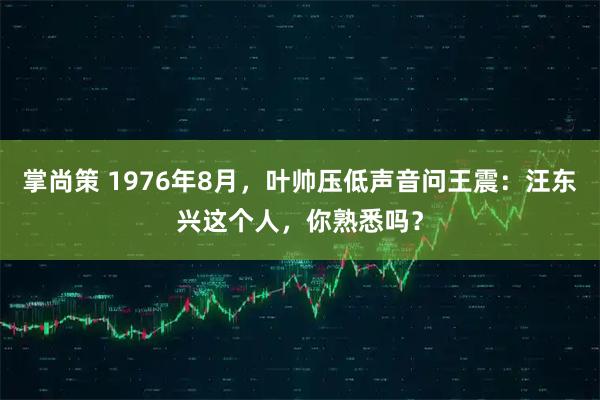 掌尚策 1976年8月,叶帅压低声音问王震:汪东兴这个人,你熟悉吗?