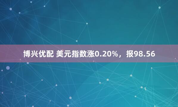 博兴优配 美元指数涨0.20%,报98.56